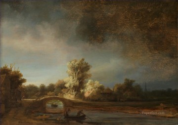 Rembrandt van Rijn Painting - The Stone Bridge 1638 Rembrandt